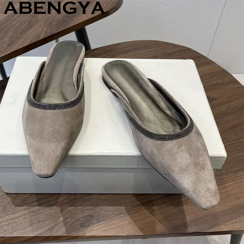 Kids Shoes Women - Hochwertige spitze Slipper aus Wildleder mit