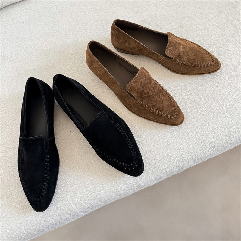 Kids Shoes Women - Neue Frühling/Herbst Damen-Loafer aus Schafwildleder, Runde