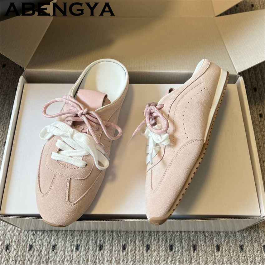 Kids Shoes Women - Damen-Slipper mit Schnürung, lässig, flach, für