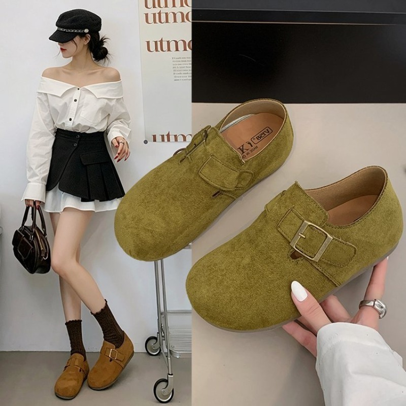 Women'S Shoes Popular - Damen Wildleder-Schuhe mit geschlossenem Rücken, quadratischer