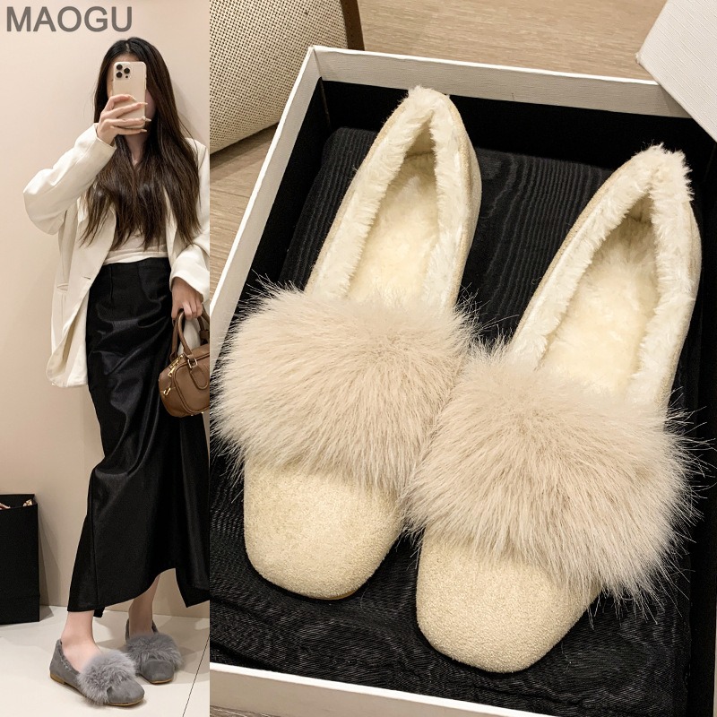 Women Shoes Winter - Flache Plüsch-Schuhe für Damen, 2025, Herbst-Winter,