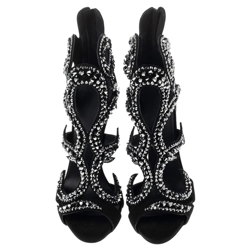 Glänzende Kristall-Stiletto-Sa – Women Shoes Zipper Bewertung und Preis