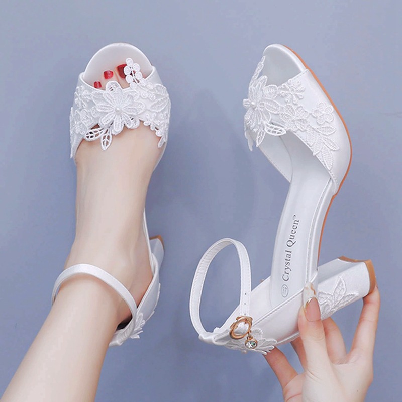 Damen-High-Heels aus weißer Se – Peep Toe Heels Bewertung und Preis