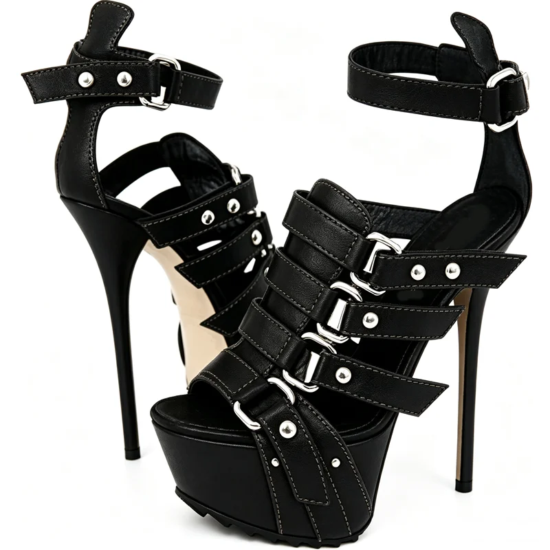Plattform-Sandalen mit Metalln – Peep Toe Heels Bewertung und Preis