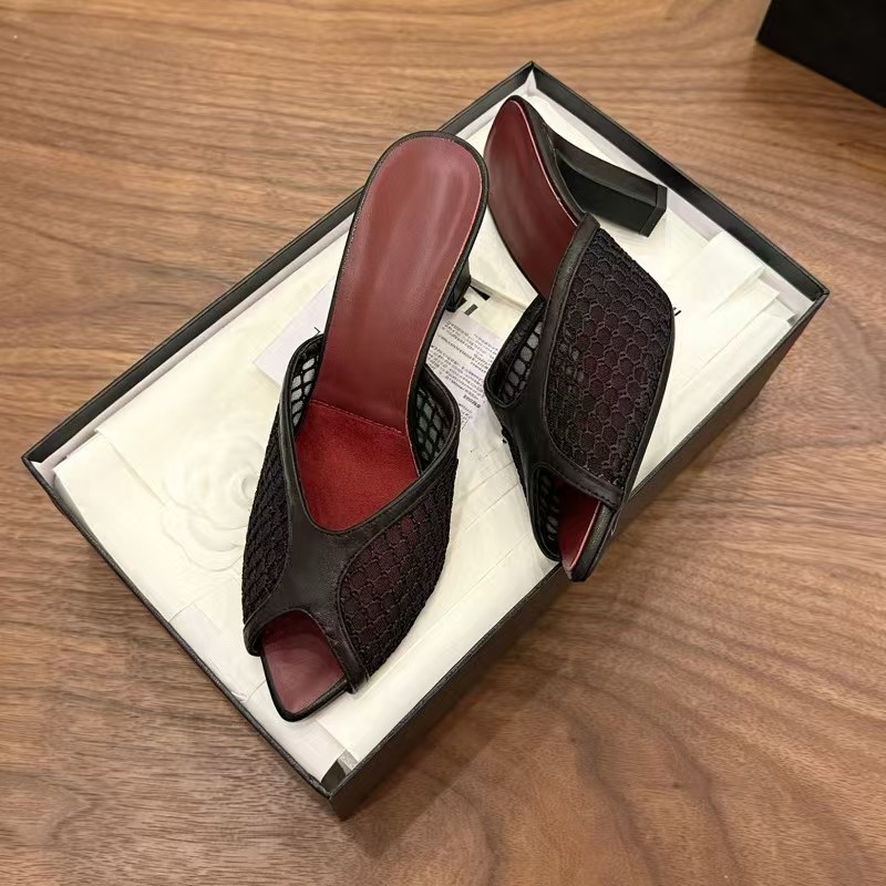 Damen Netzstoff Peeptoe Mules  – Peep Toe Heels Bewertung und Preis