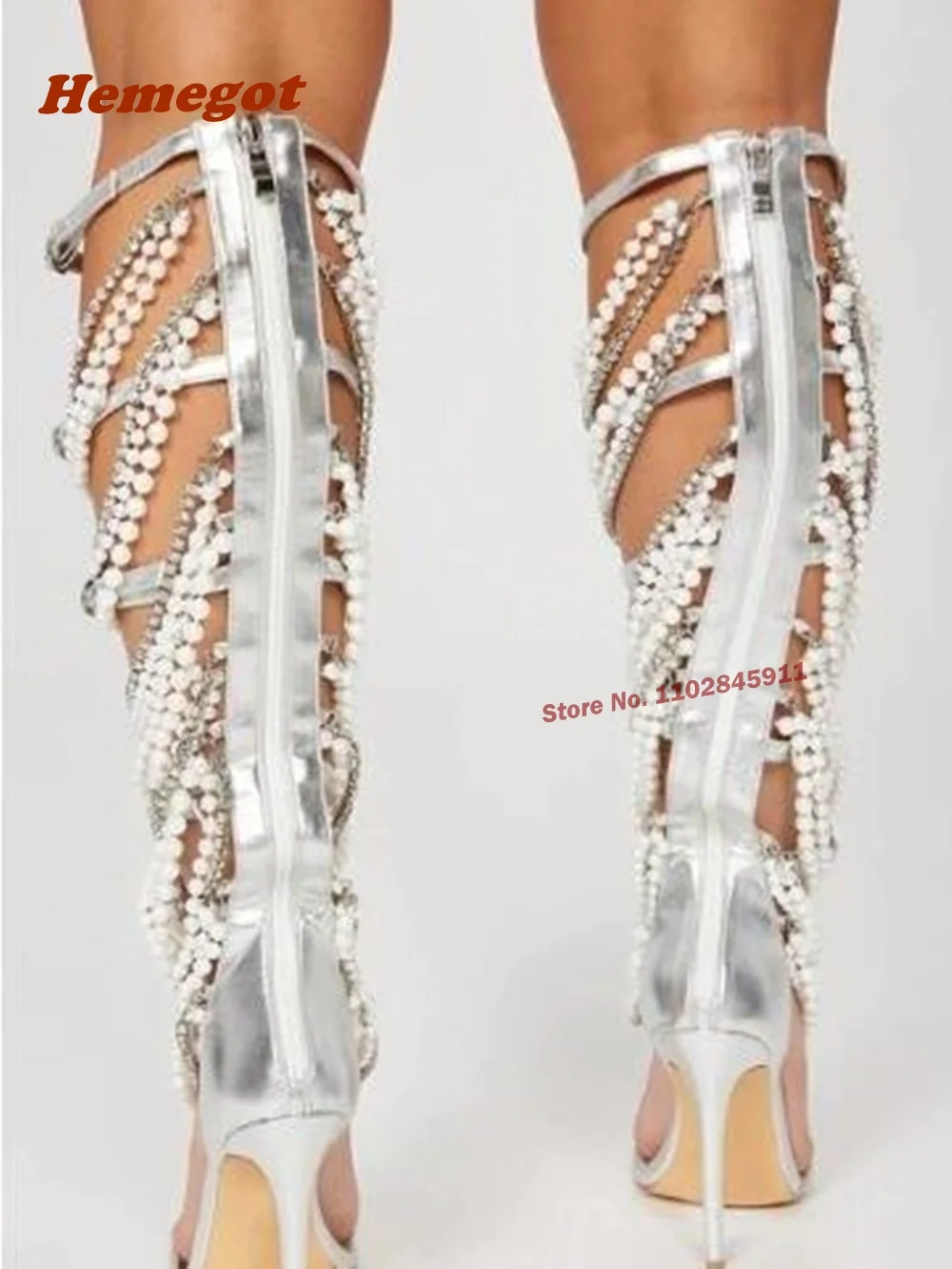 Perle Metall Kette Sandalen Qu – Women Shoes Zipper Bewertung und Preis