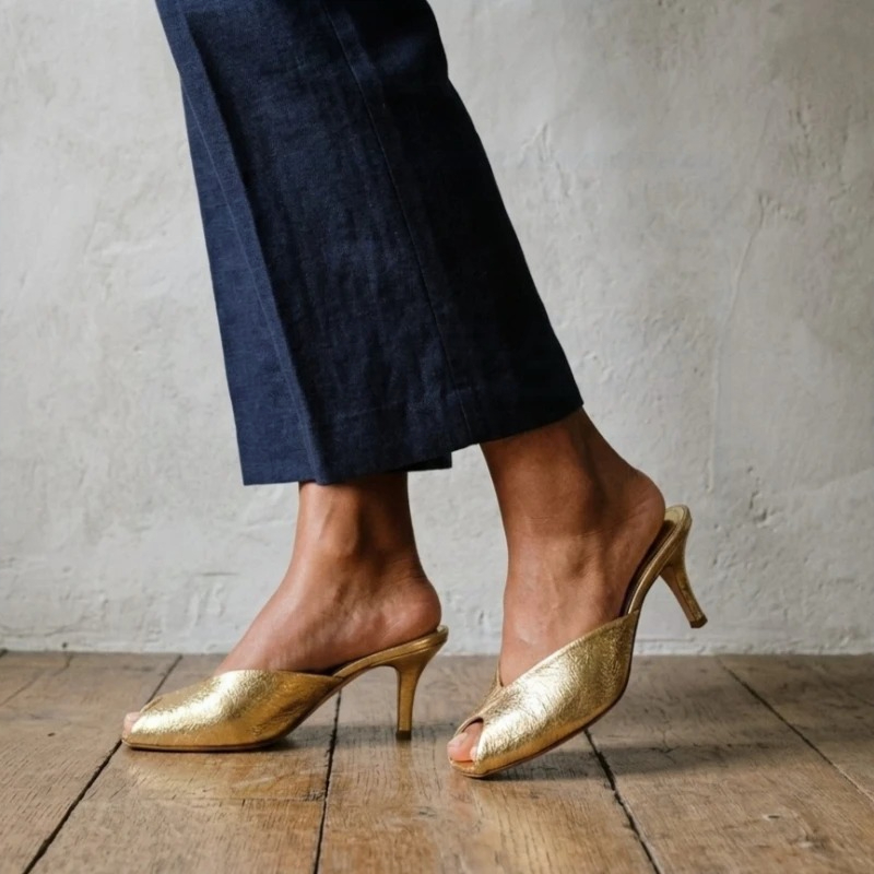 Damen-Pumps Designer Gold Dame – Peep Toe Heels Bewertung und Preis